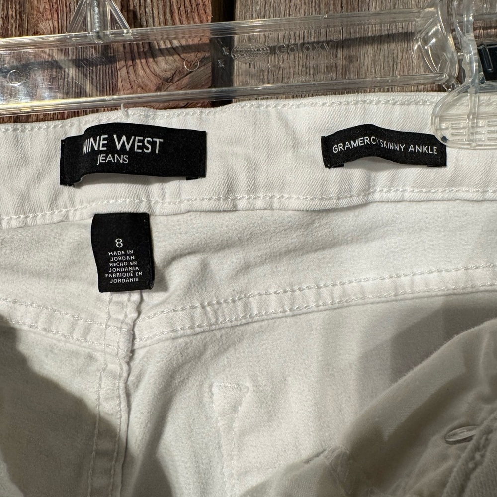 Nine West Womens 8 Cream White Skinny Ankle Jeans CBK Style - Picture 7 of 8